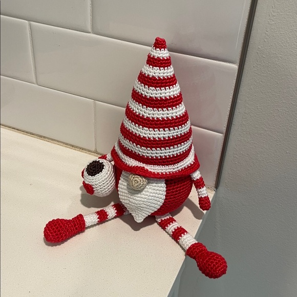 Handcrafted Valentine’s Day Coffee Gnome Crochet Decor Coffee Lover Heart - Picture 2 of 11